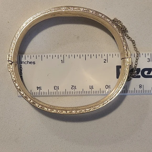 Antique Victorian 14k Gold Filled Hinged Bangle Bracelet - Picture 6 of 7